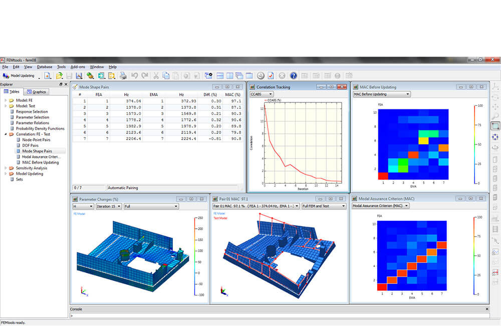 SmartCAE - FEMtools Model Updating